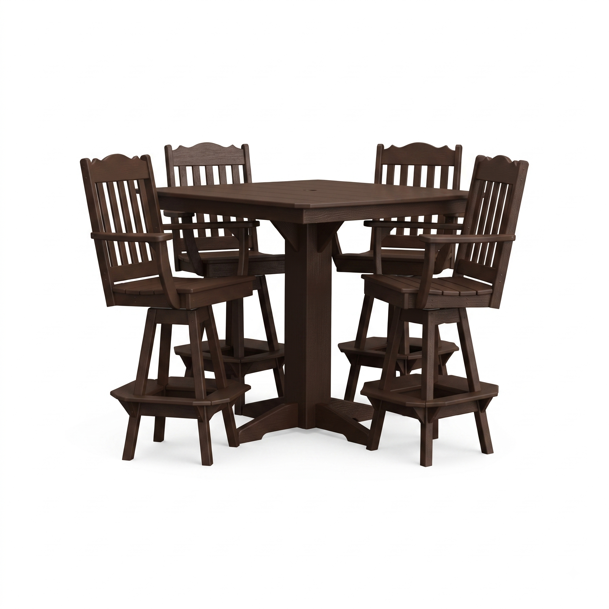 Keystone Amish Co. York 5-Piece Poly Bar Dining Set with Square Table
