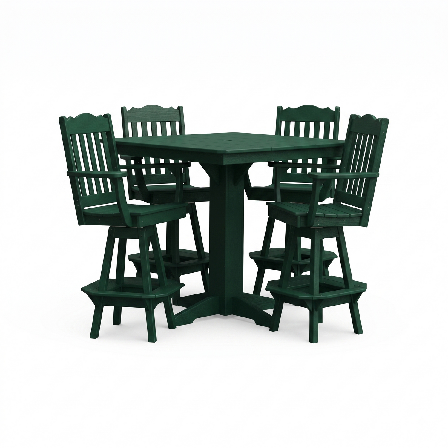 Keystone Amish Co. York 5-Piece Poly Bar Dining Set with Square Table