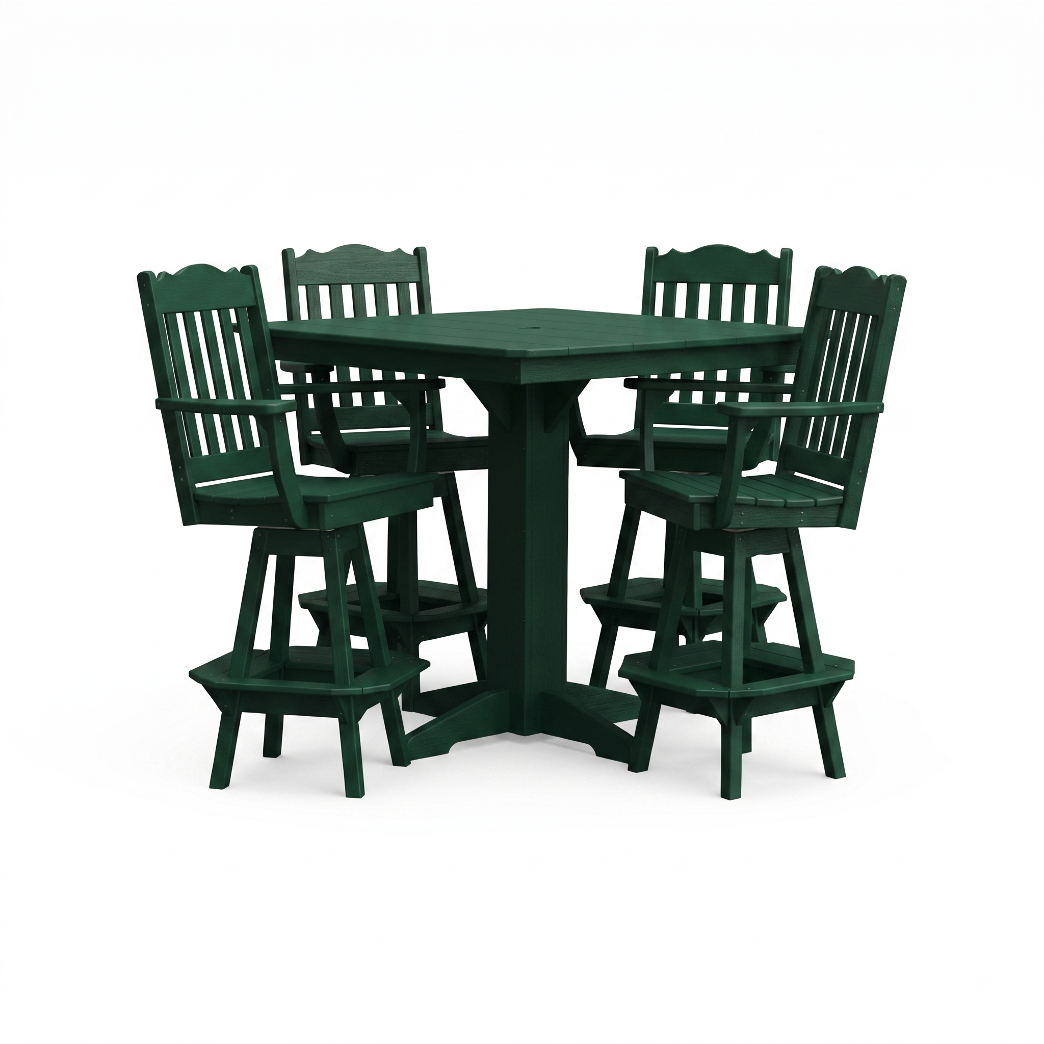 Keystone Amish Co. York 5-Piece Poly Bar Dining Set with Square Table
