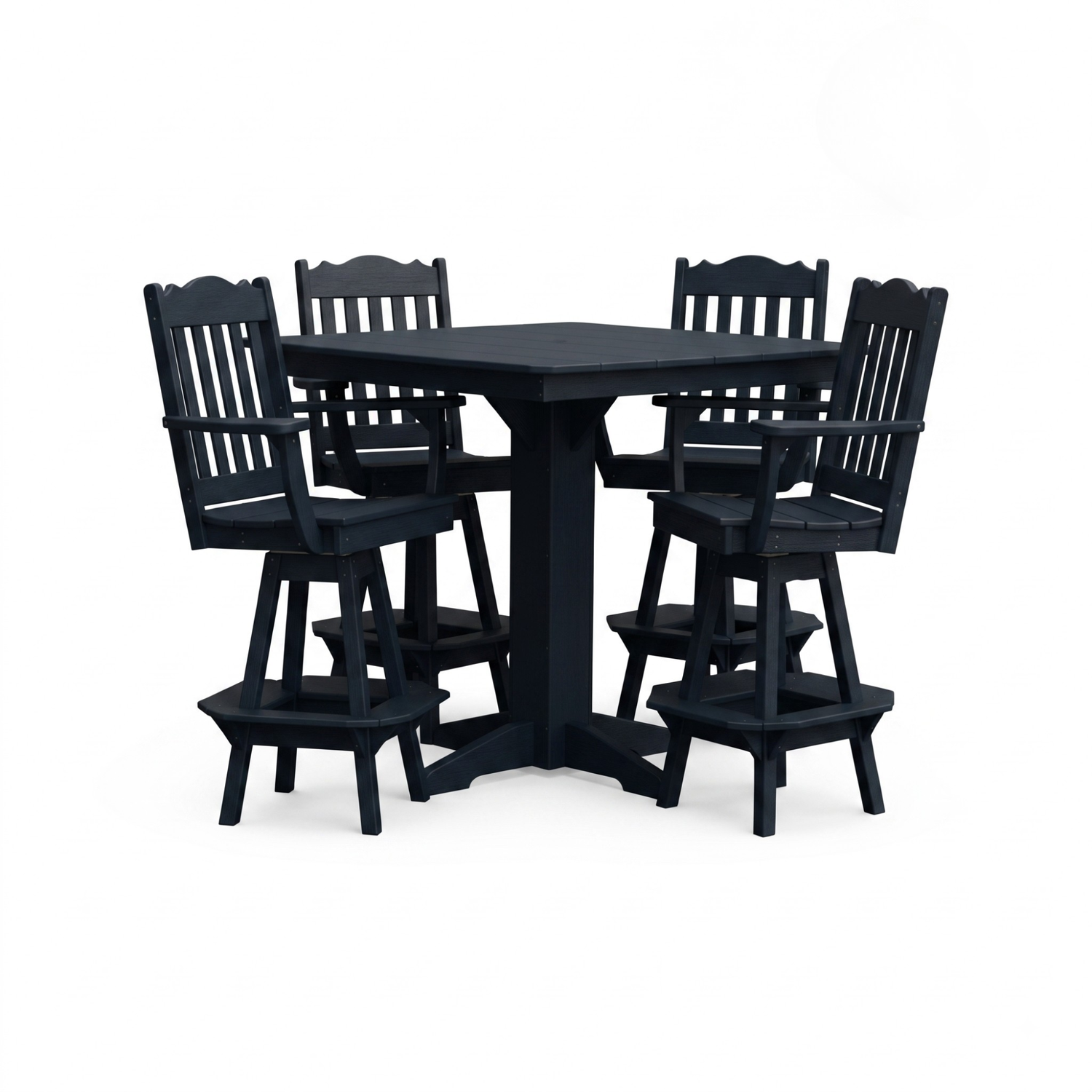 Keystone Amish Co. York 5-Piece Poly Bar Dining Set with Square Table
