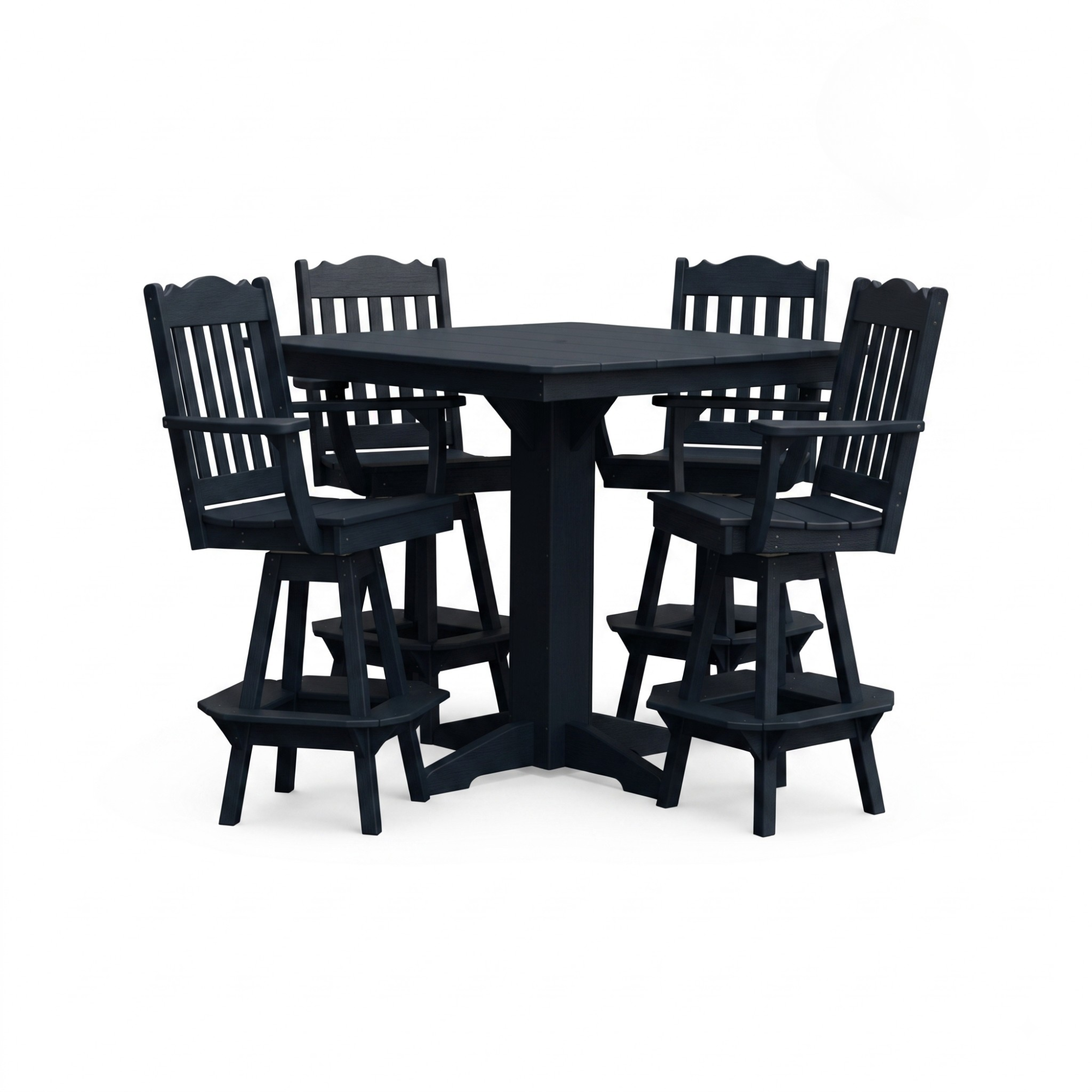 Keystone Amish Co. York 5-Piece Poly Bar Dining Set with Square Table