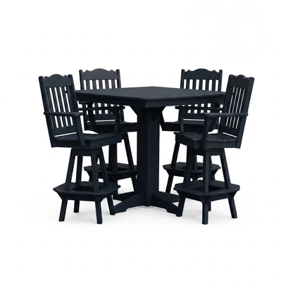 Keystone Amish Co. York 5-Piece Poly Bar Dining Set with Square Table