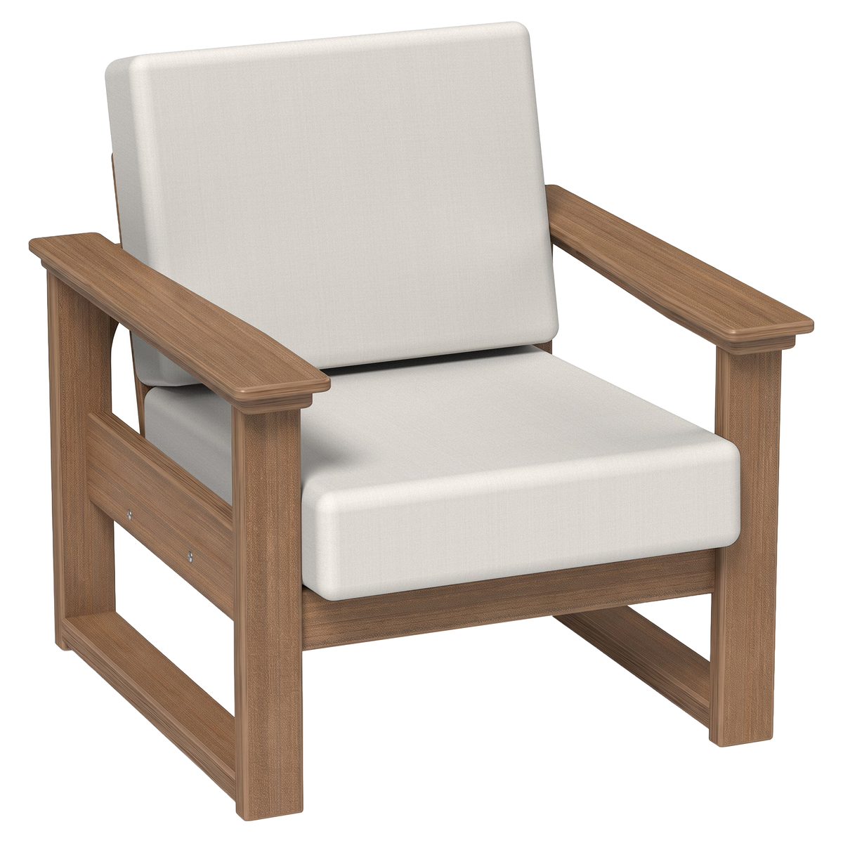 LuxCraft Poly Composite Lanai Deep Seating Chair with Cushion