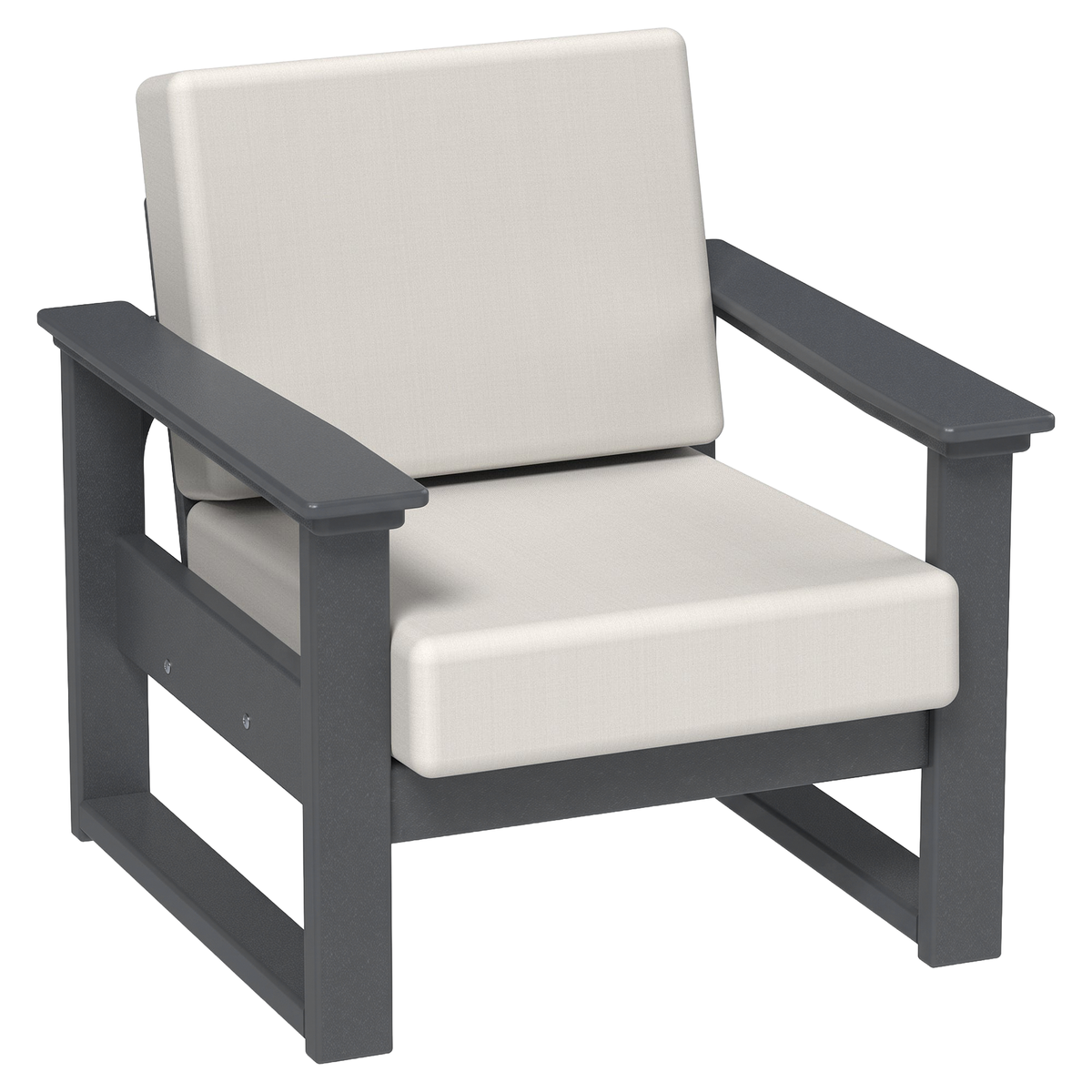 LuxCraft Poly Composite Lanai Deep Seating Chair with Cushion