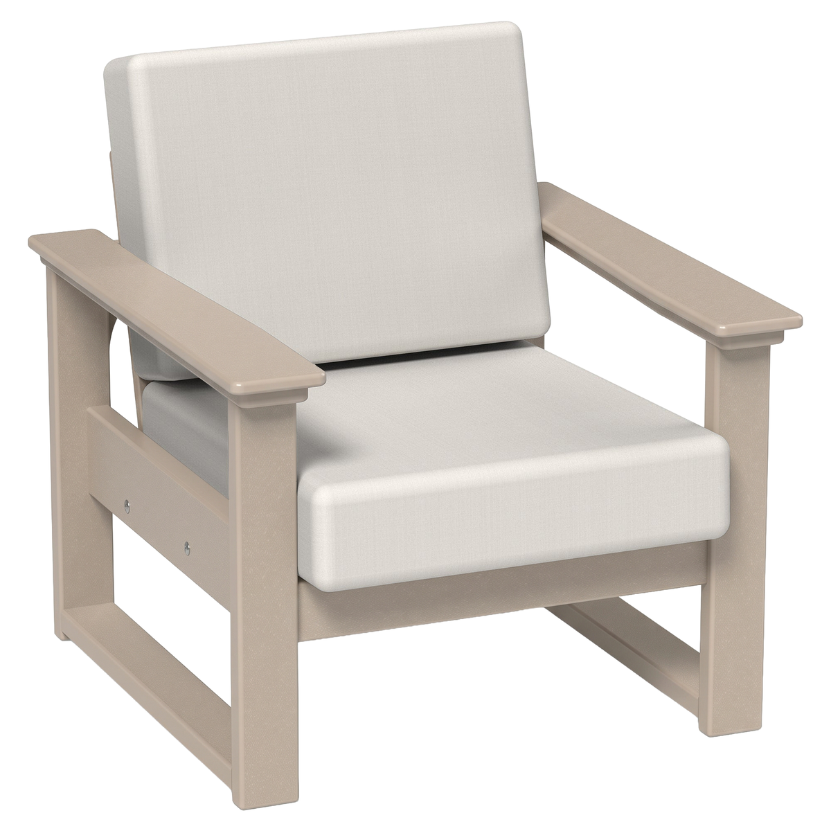 LuxCraft Poly Composite Lanai Deep Seating Chair with Cushion