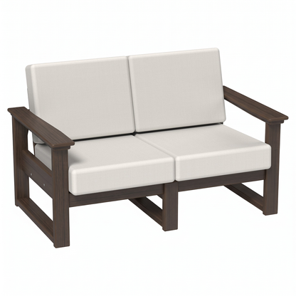 LuxCraft Poly Composite Lanai Deep Seating Loveseat with Cushion