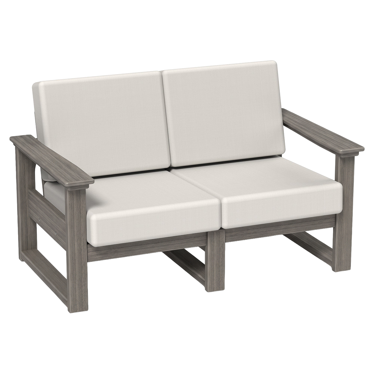 LuxCraft Poly Composite Lanai Deep Seating Loveseat with Cushion