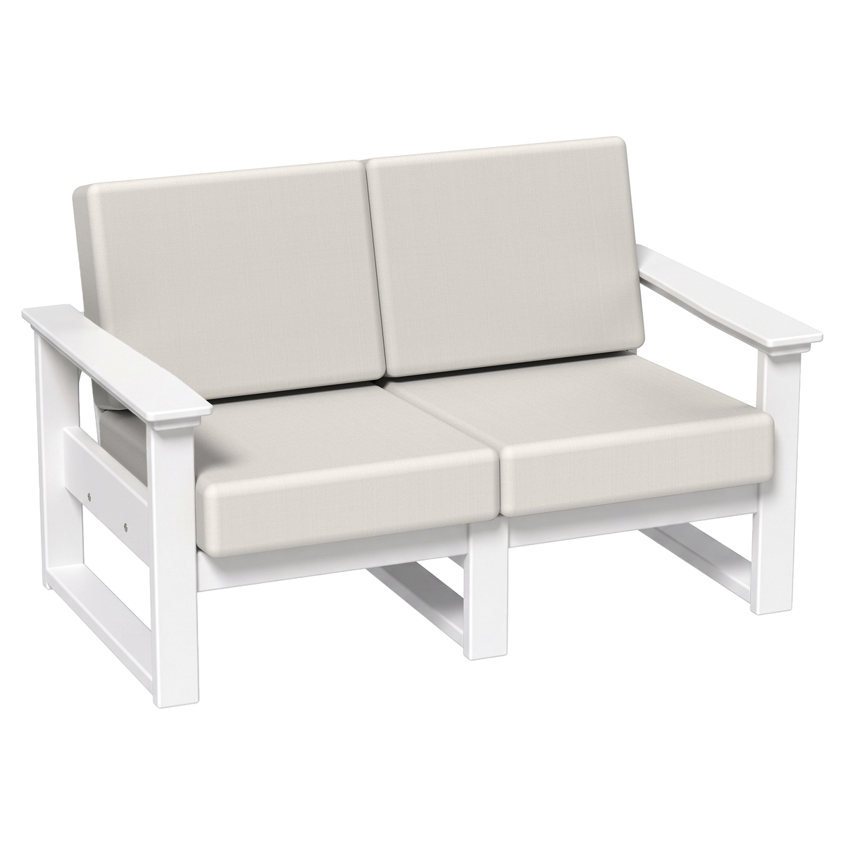 LuxCraft Poly Composite Lanai Deep Seating Loveseat with Cushion