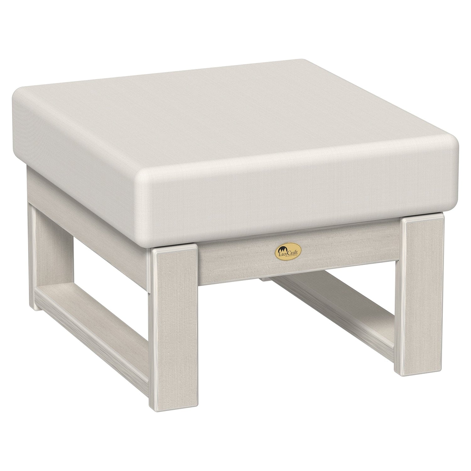 LuxCraft Poly Composite Lanai Deep Seating Ottoman with Cushion