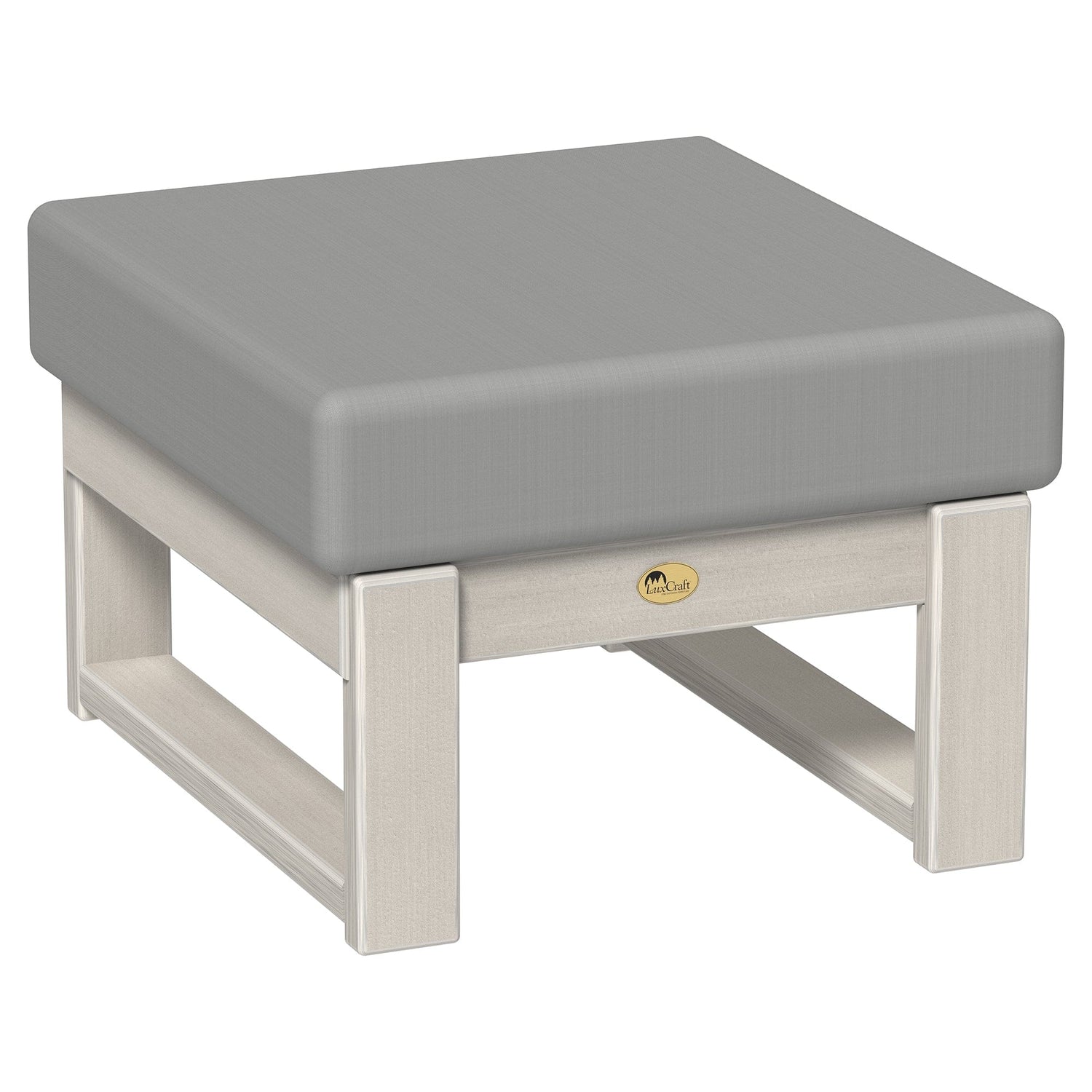 LuxCraft Poly Composite Lanai Deep Seating Ottoman with Cushion