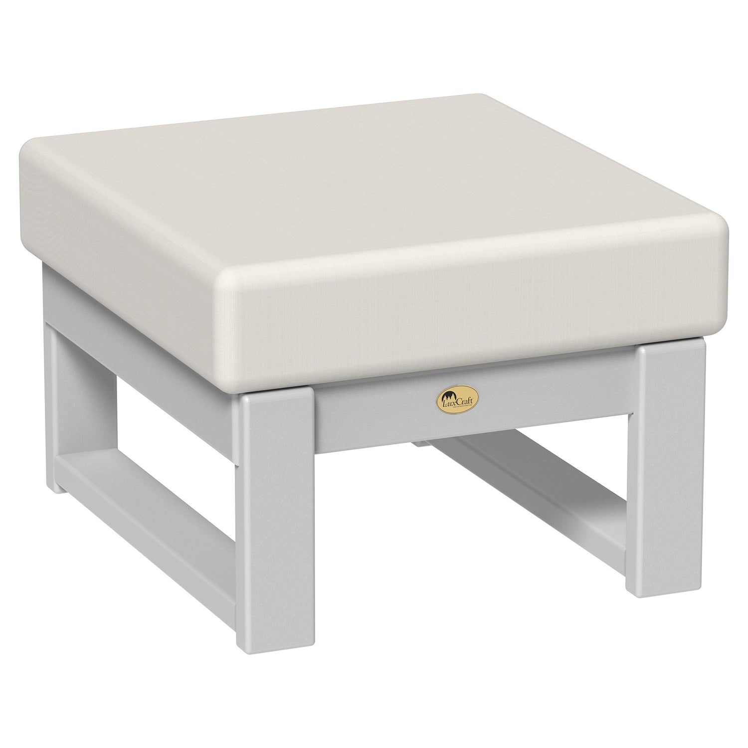 LuxCraft Poly Composite Lanai Deep Seating Ottoman with Cushion