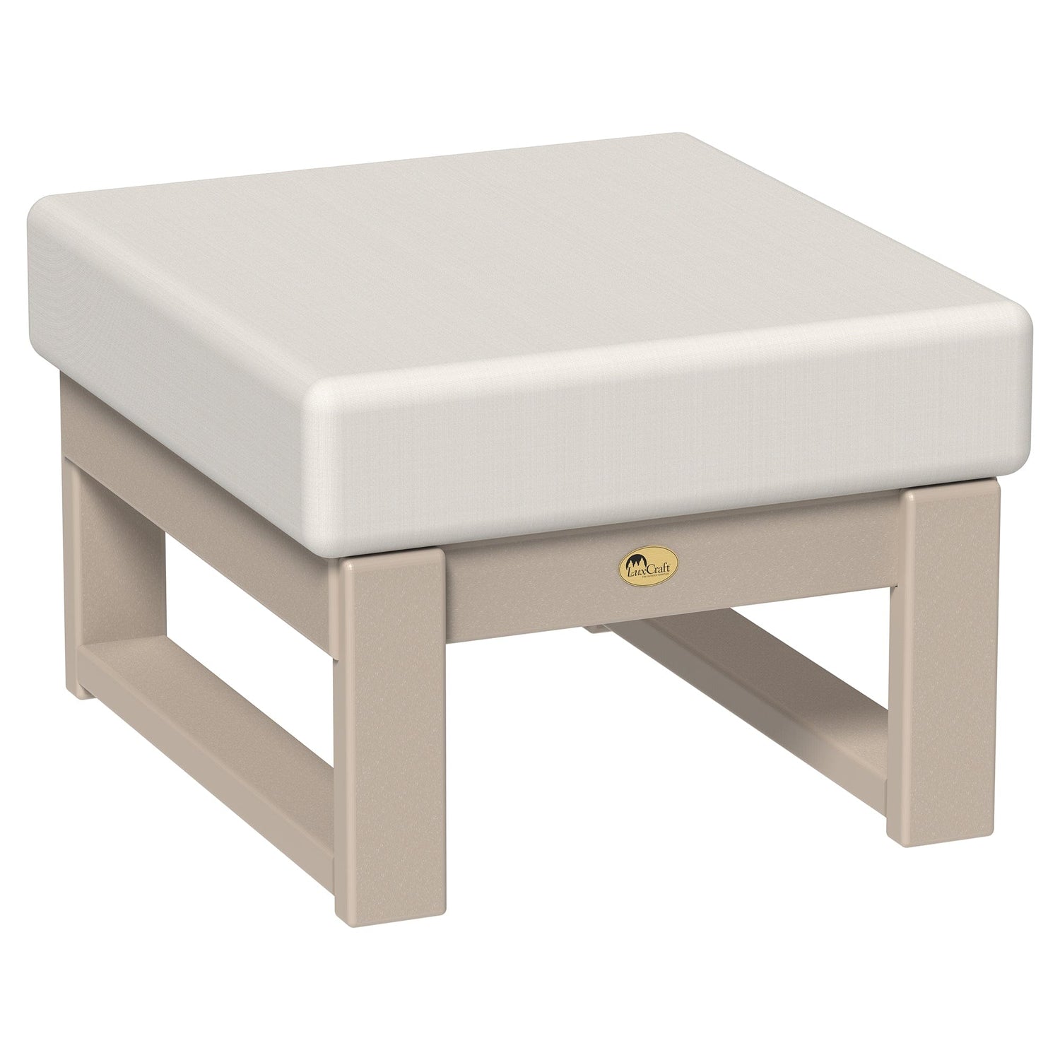 LuxCraft Poly Composite Lanai Deep Seating Ottoman with Cushion