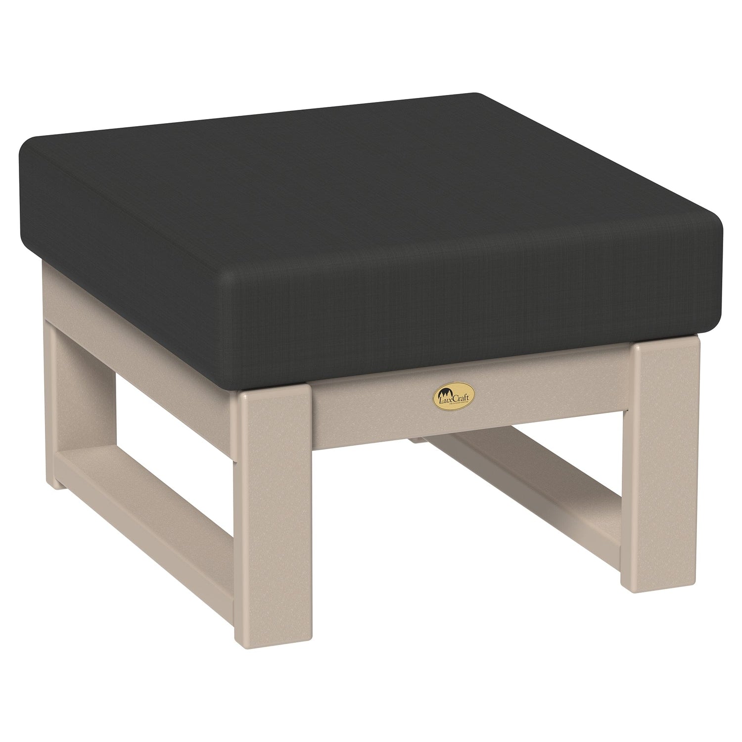 LuxCraft Poly Composite Lanai Deep Seating Ottoman with Cushion