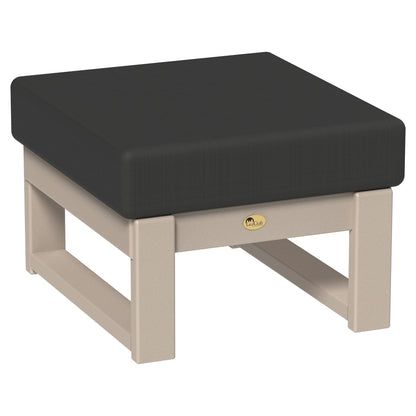 LuxCraft Poly Composite Lanai Deep Seating Ottoman with Cushion