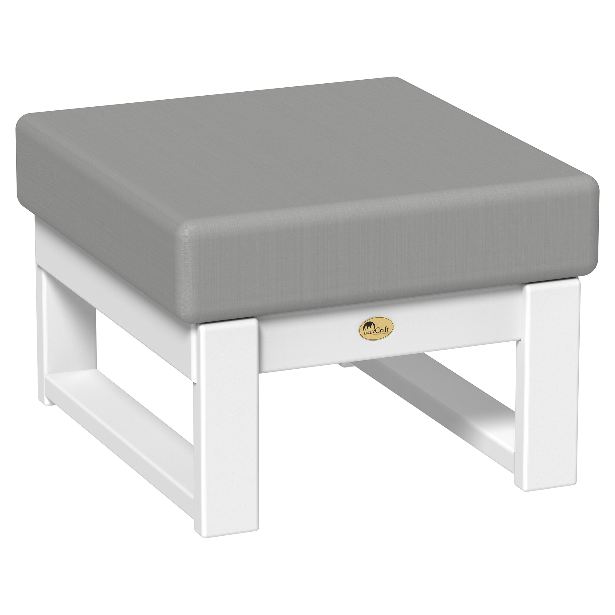 LuxCraft Poly Composite Lanai Deep Seating Ottoman with Cushion