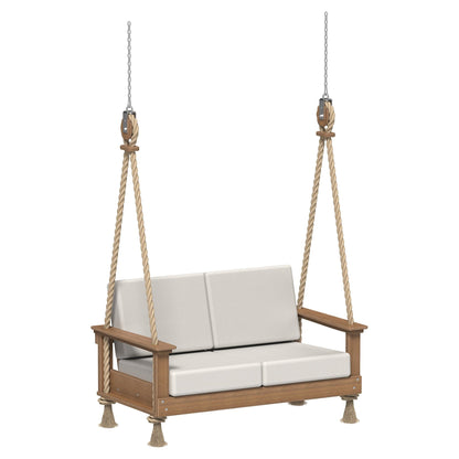 LuxCraft Poly Composite Lanai Deep Seating Loveseat Swing with Cushion
