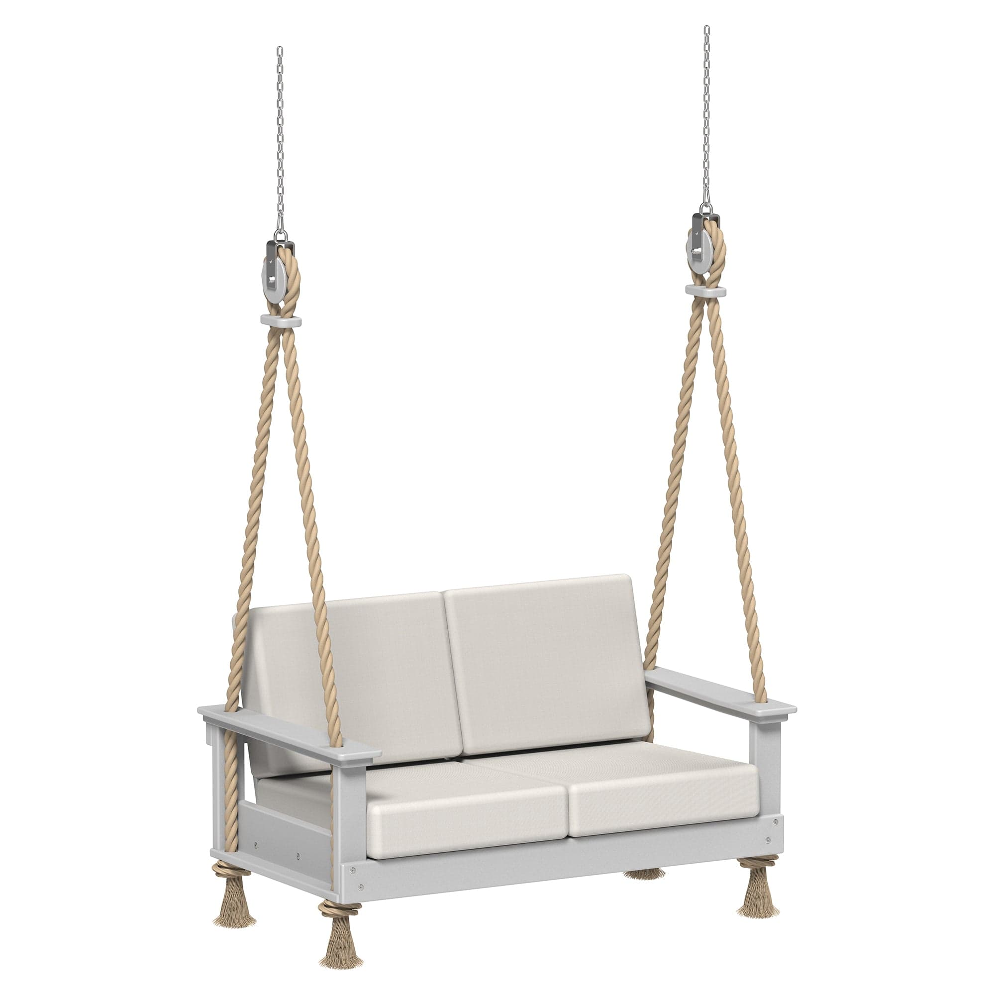 LuxCraft Poly Composite Lanai Deep Seating Loveseat Swing with Cushion