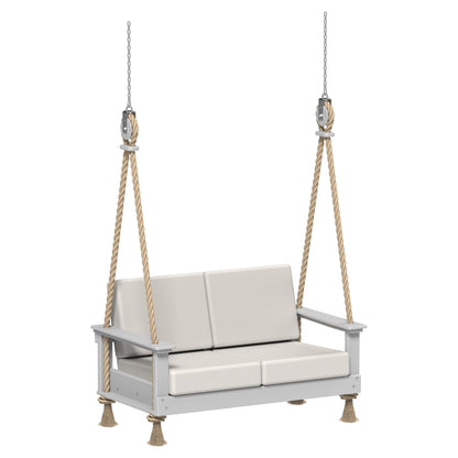 LuxCraft Poly Composite Lanai Deep Seating Loveseat Swing with Cushion