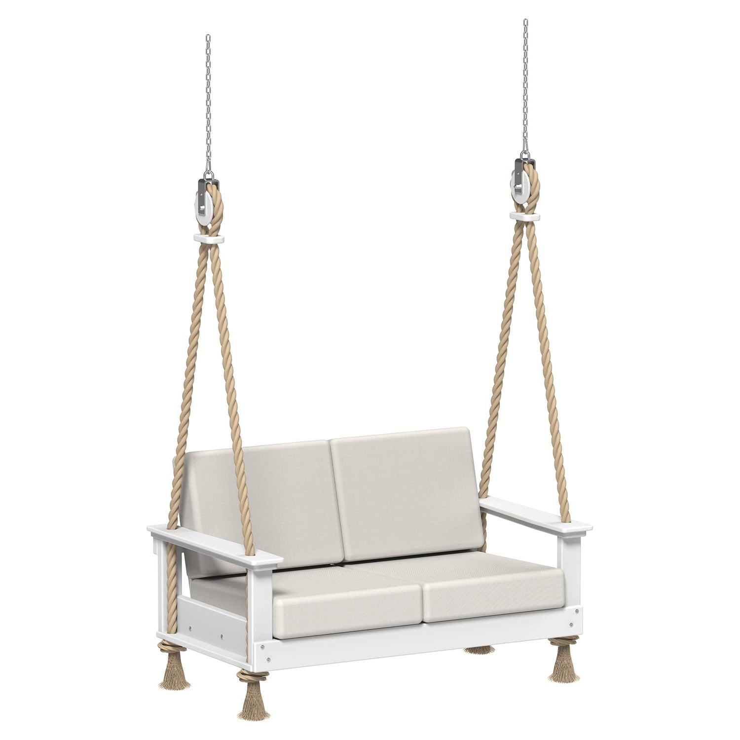 LuxCraft Poly Composite Lanai Deep Seating Loveseat Swing with Cushion