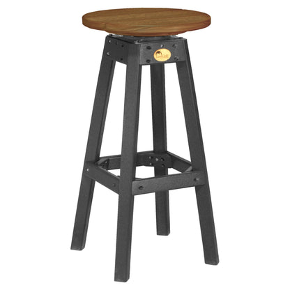 Luxcraft Bar Stool in Antique Mahogany and Black