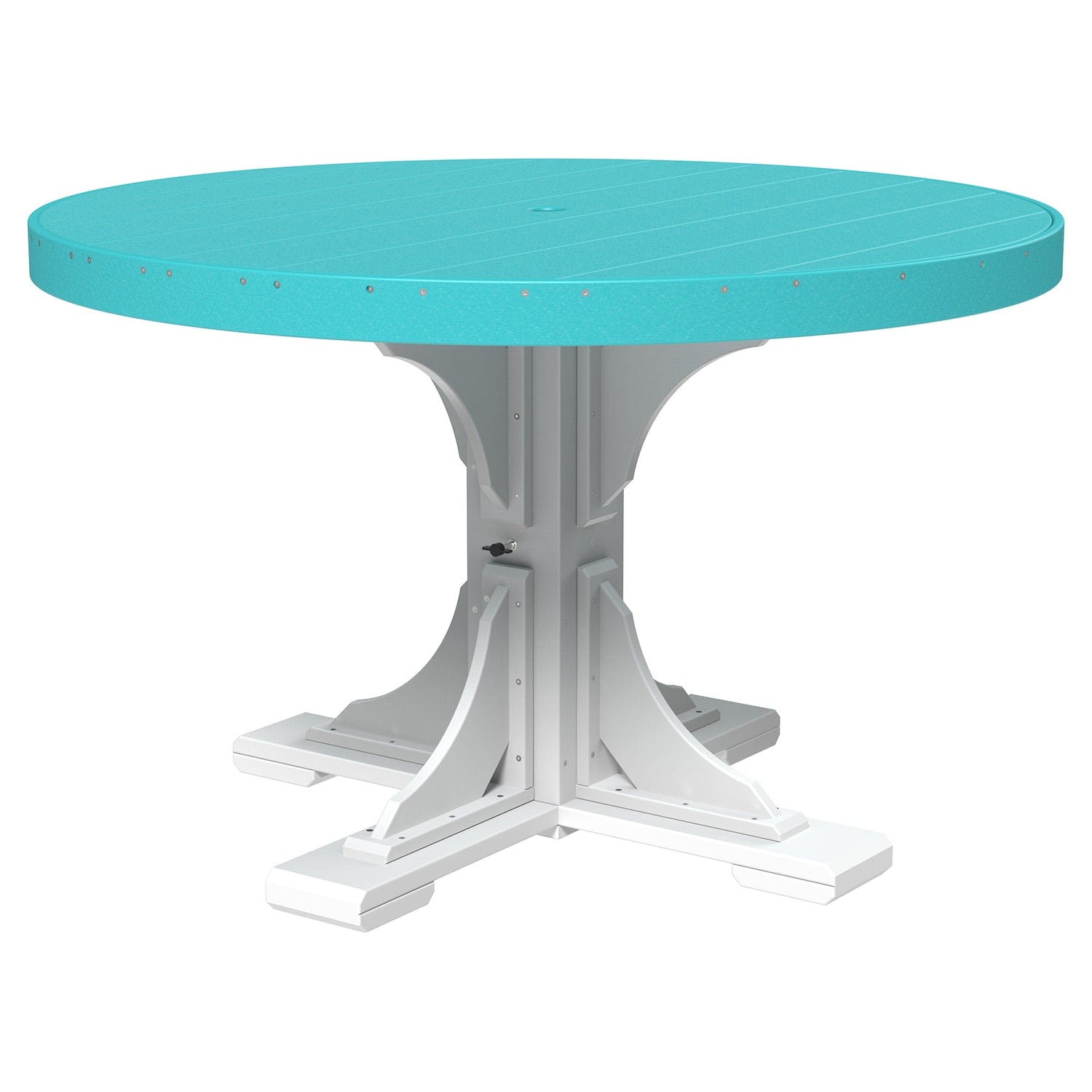 Luxcraft Poly Composite 4-Person Round Dining Table &amp; Bench Set