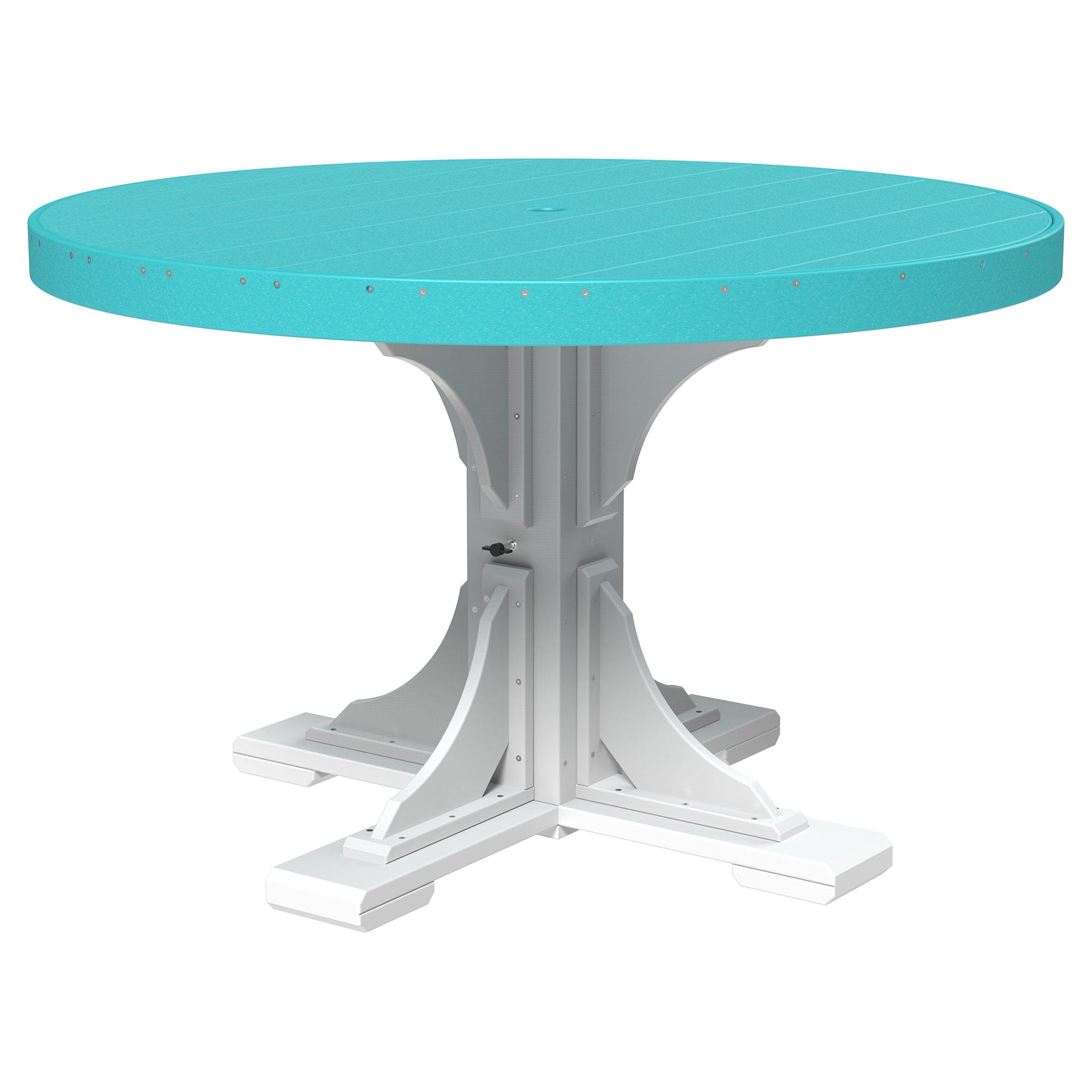 Luxcraft Poly Composite 4-Person Round Dining Table &amp; Bench Set