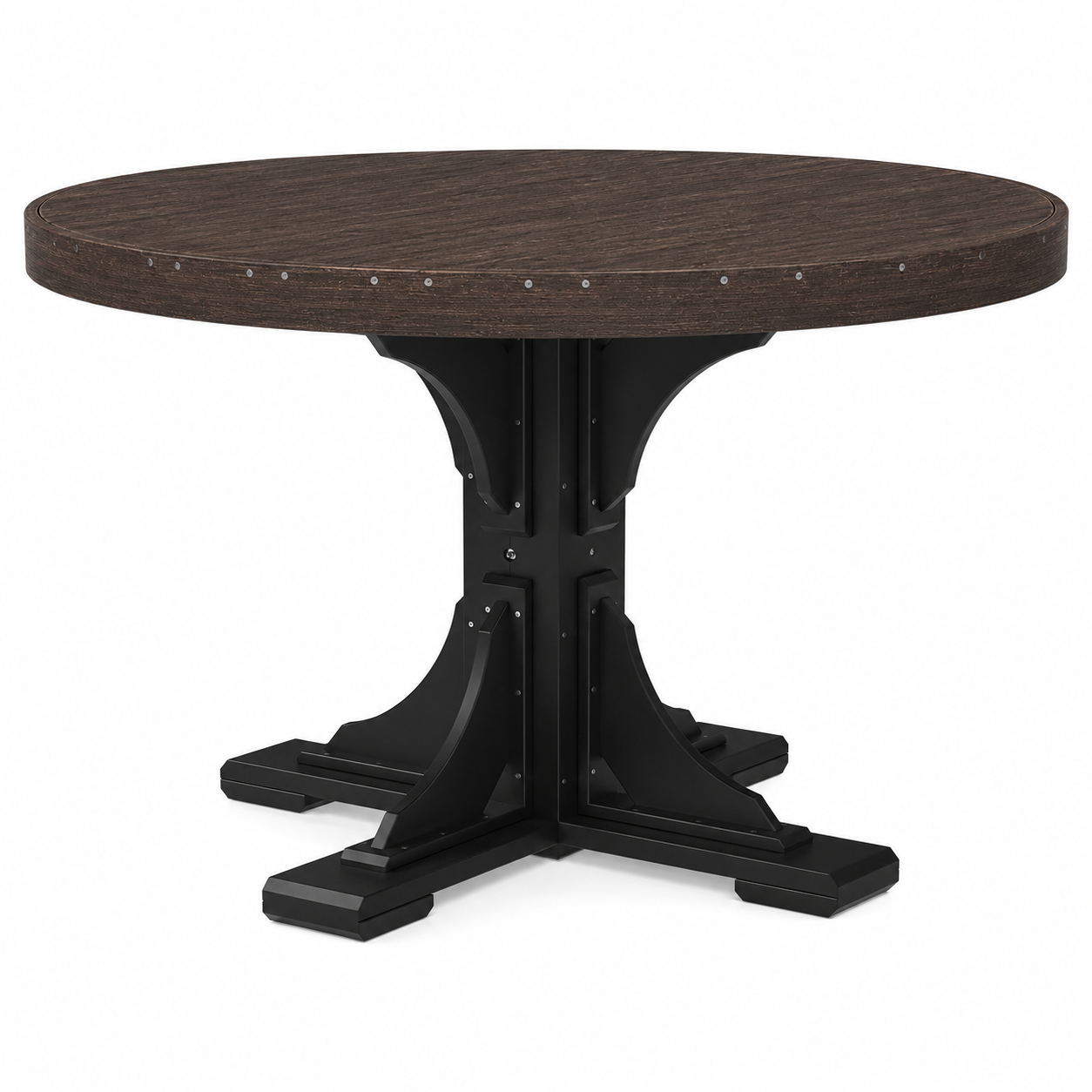 Luxcraft Poly Composite 4-Person Round Dining Table &amp; Bench Set