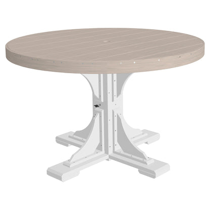 Luxcraft Poly Composite 4-Person Round Dining Table &amp; Bench Set