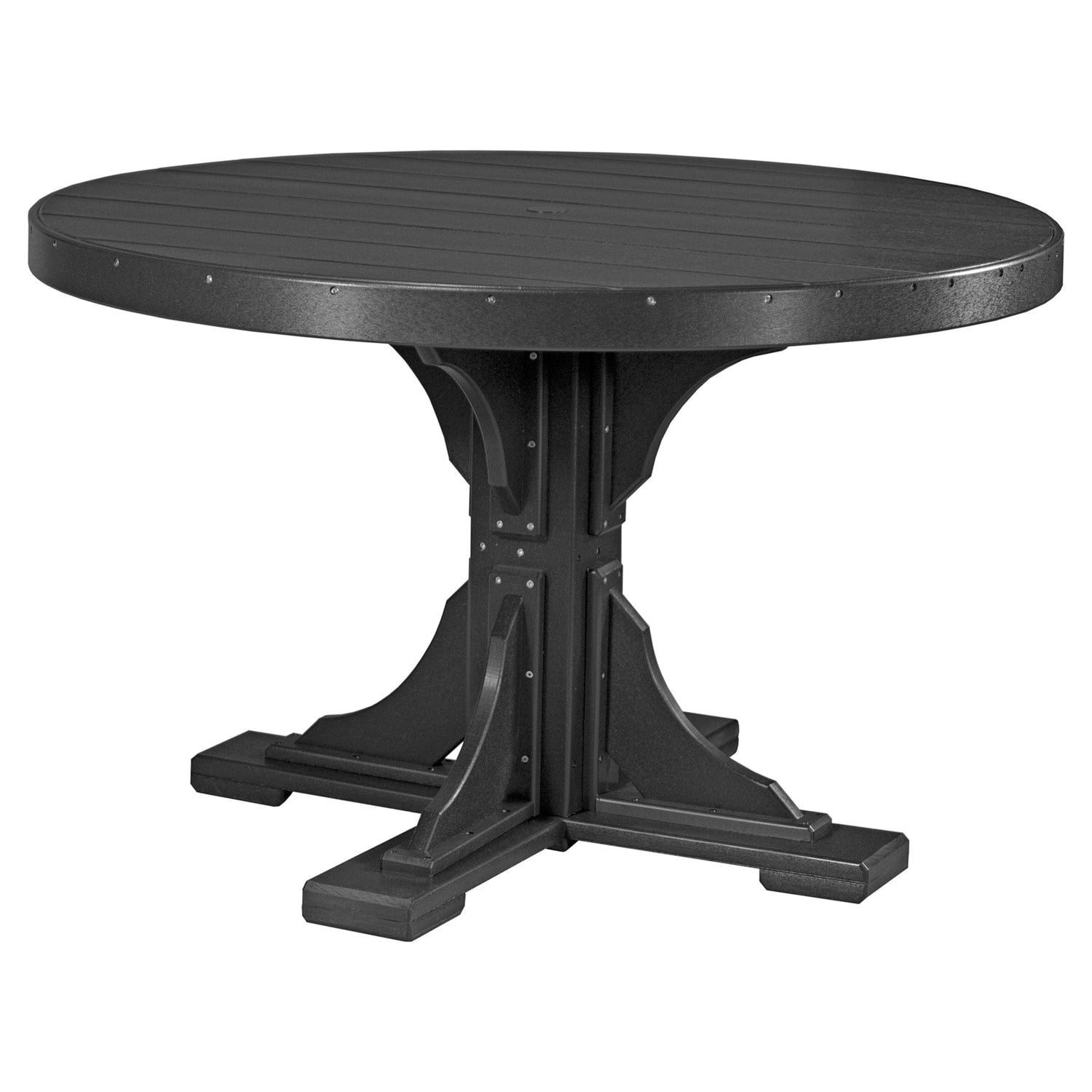 Luxcraft Poly Composite 4-Person Round Dining Table &amp; Bench Set