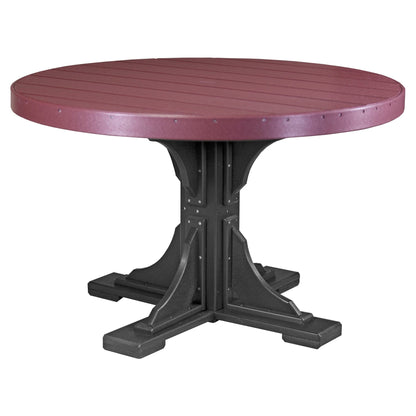Luxcraft Poly Composite 4-Person Round Dining Table &amp; Bench Set