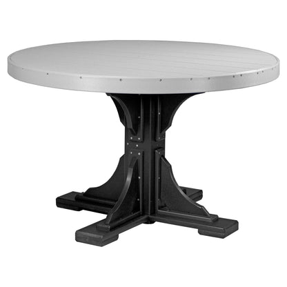 Luxcraft Poly Composite 4-Person Round Dining Table &amp; Bench Set