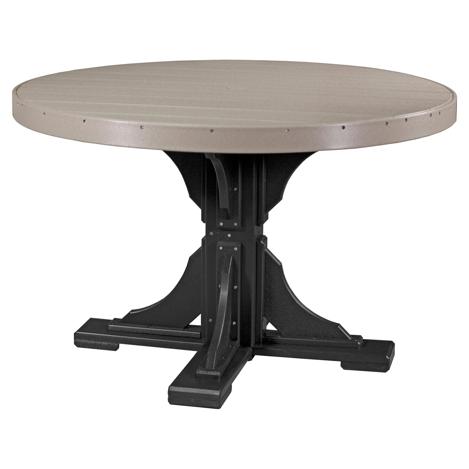 Luxcraft Poly Composite 4-Person Round Dining Table &amp; Bench Set
