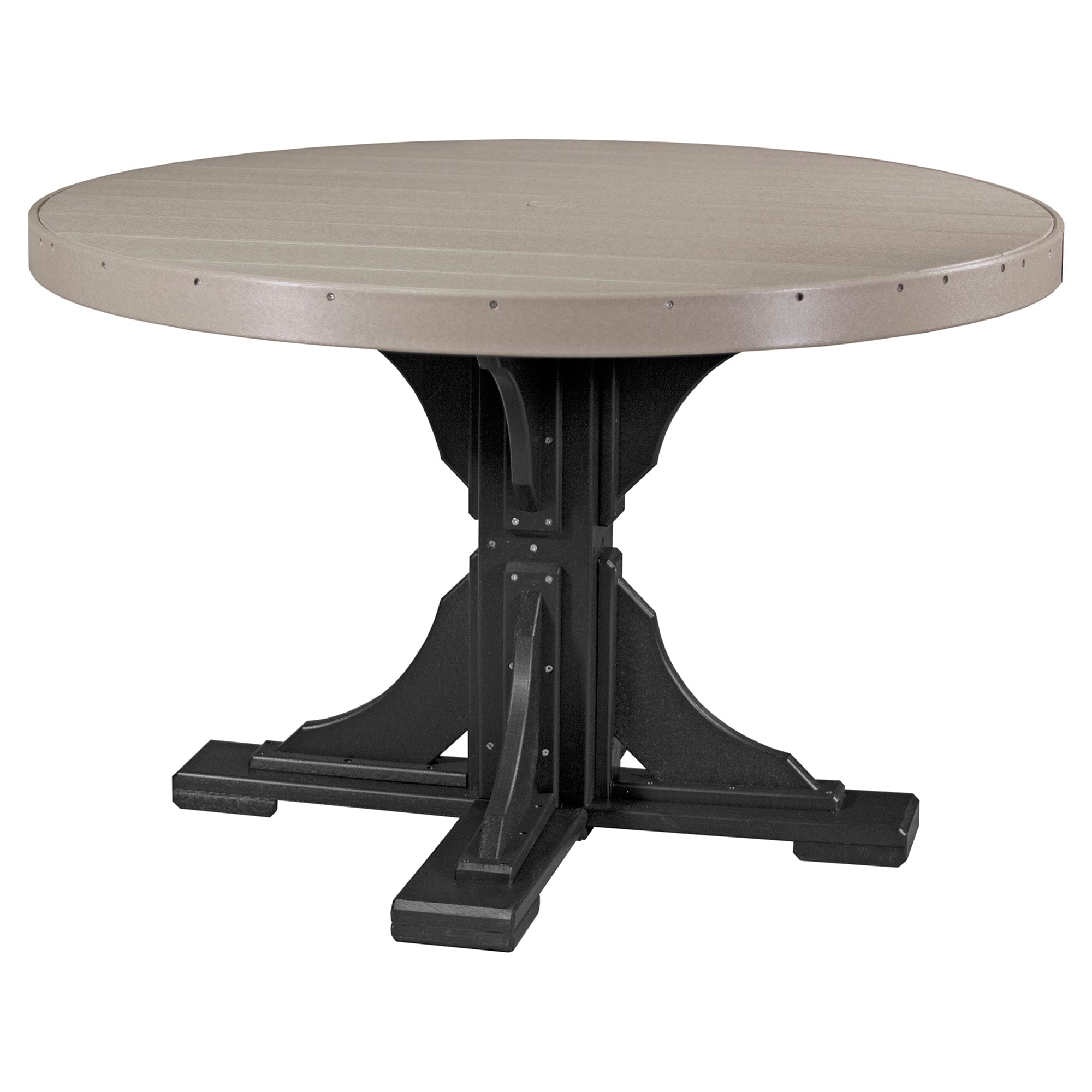 Luxcraft Poly Composite 4-Person Round Dining Table &amp; Bench Set