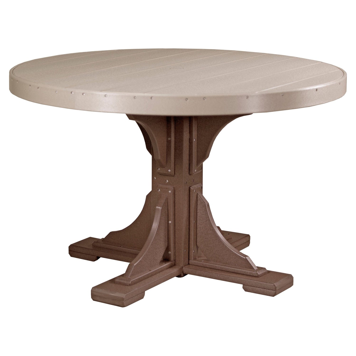 Luxcraft Poly Composite 4-Person Round Dining Table &amp; Bench Set