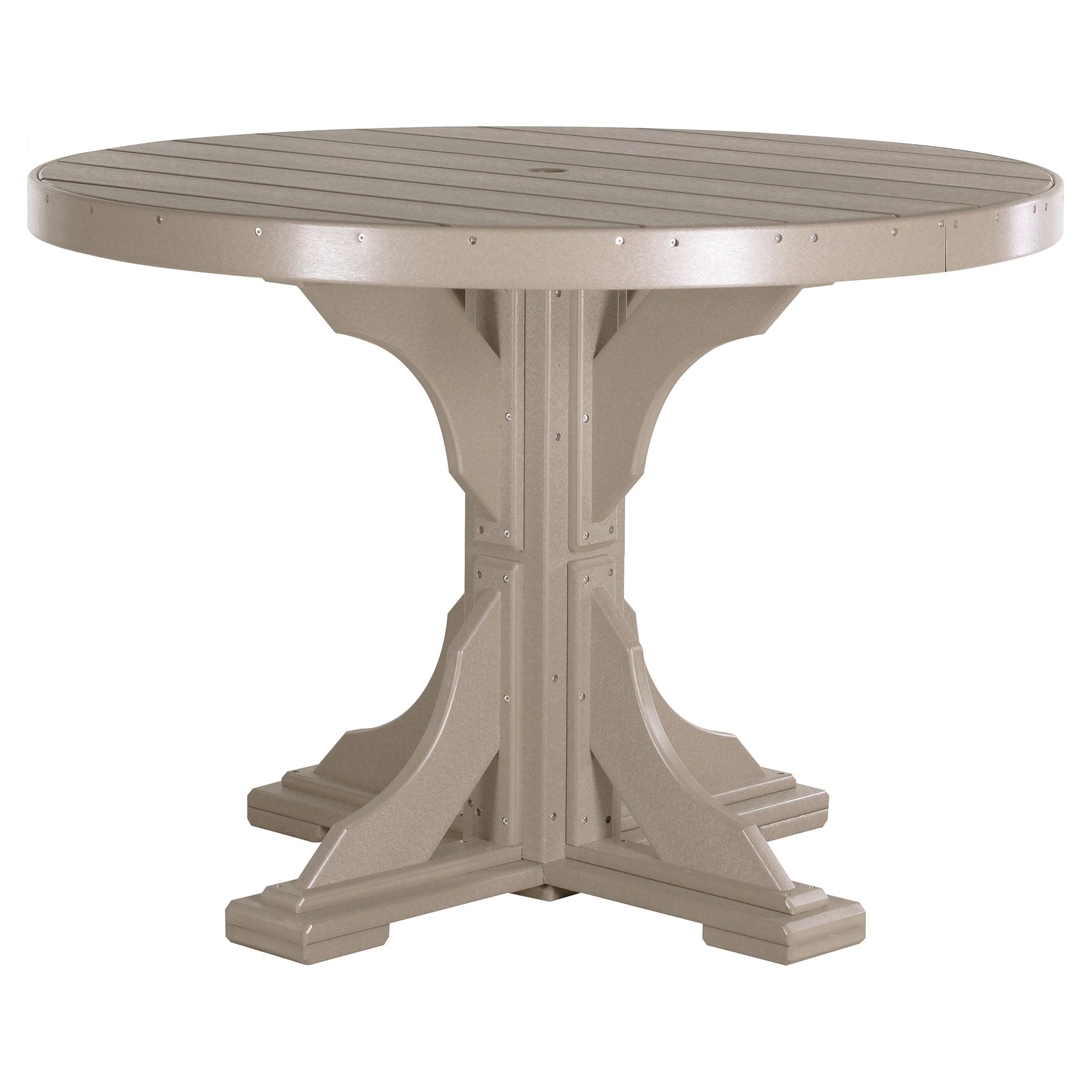 Luxcraft Poly Composite 4-Person Round Dining Table &amp; Bench Set