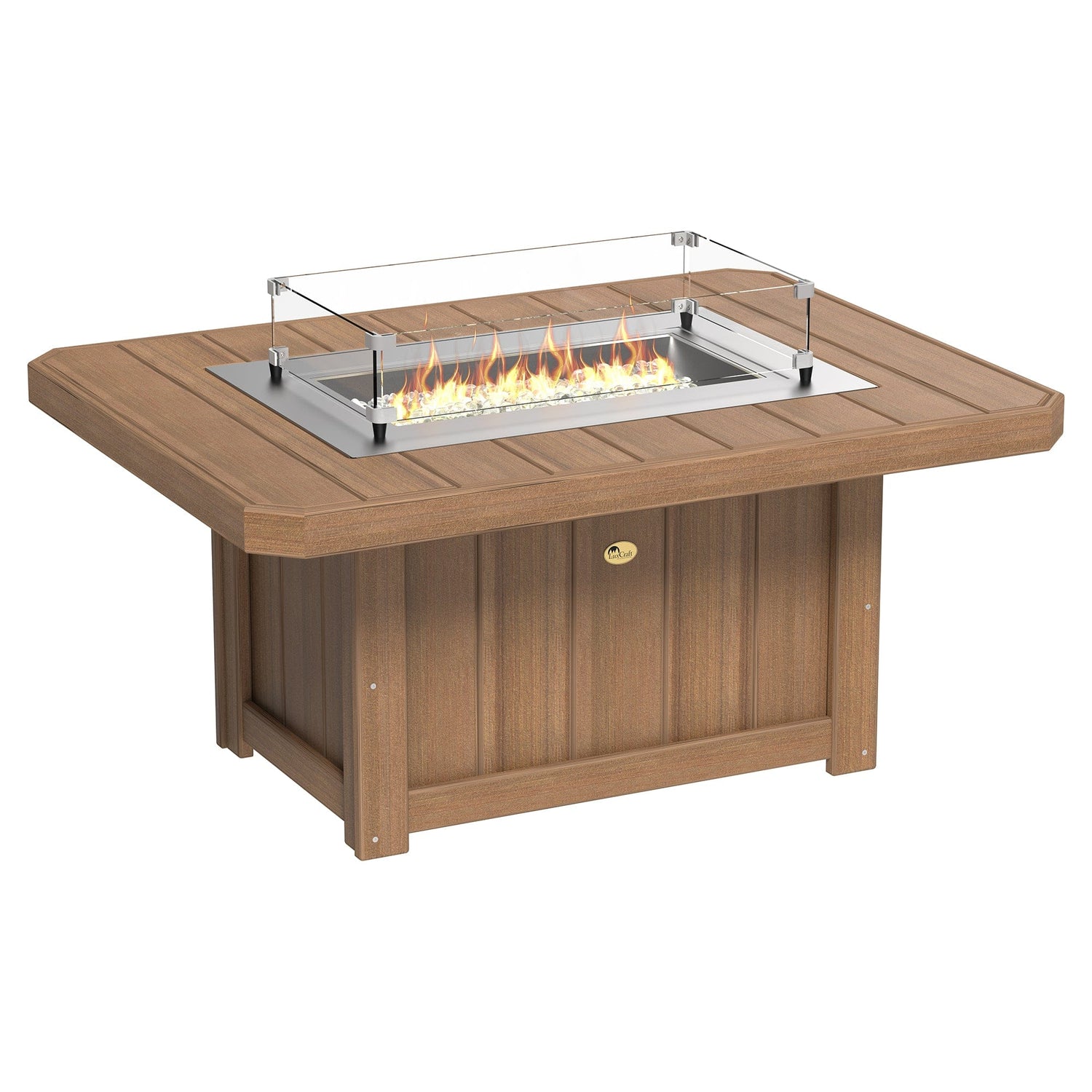 Luxcraft Lumin Poly Lumber Rectangular Gas Fire Pit