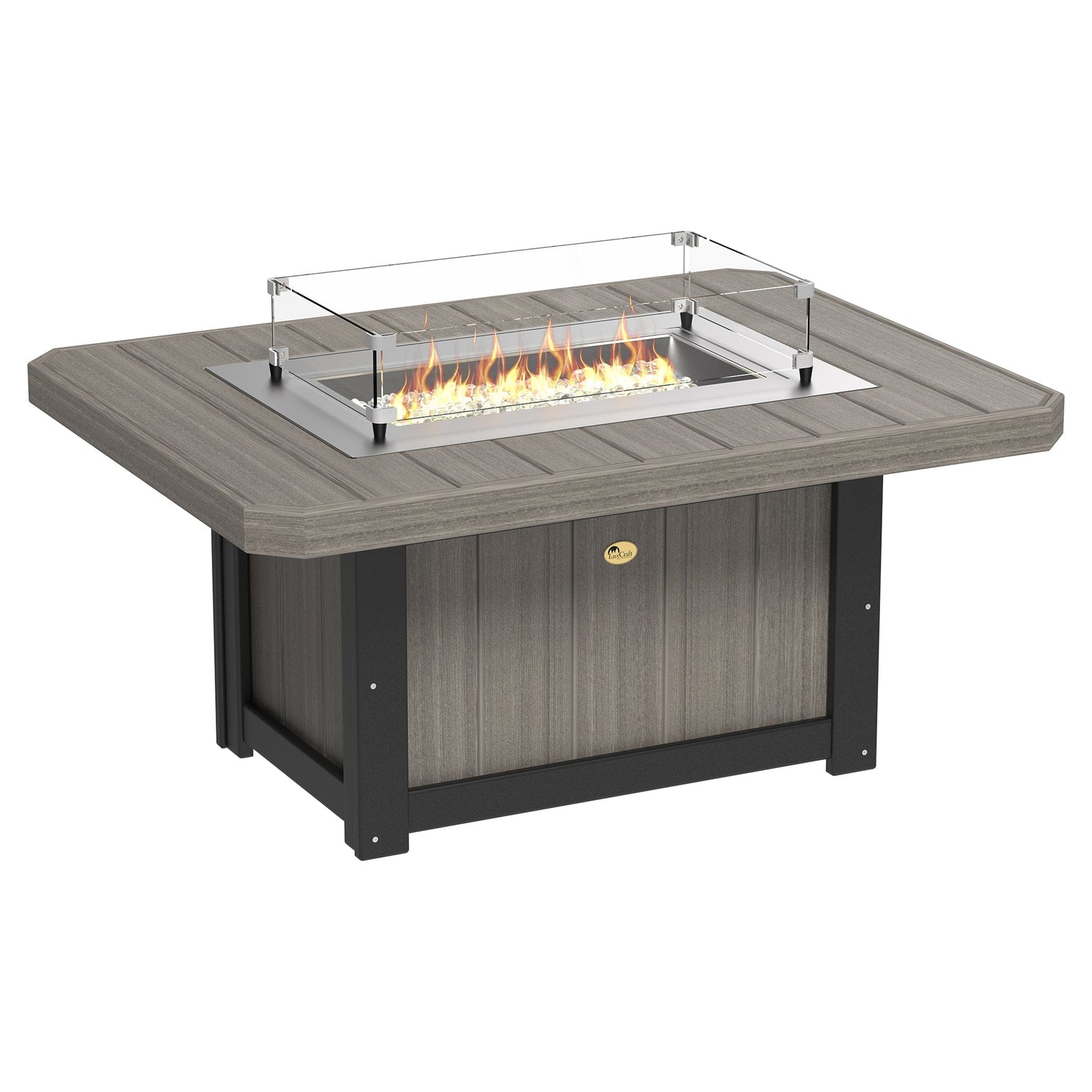 Luxcraft Lumin Poly Lumber Rectangular Gas Fire Pit