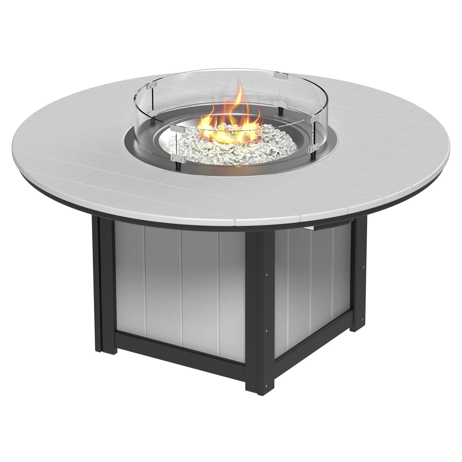 Luxcraft Lumin Poly Composite Round Dining Height Fire Pit Table