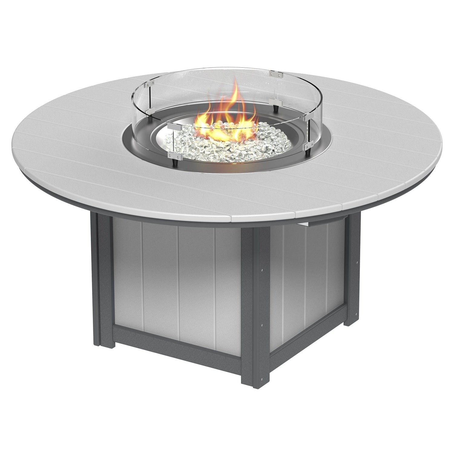 Luxcraft Lumin Poly Composite Round Dining Height Fire Pit Table