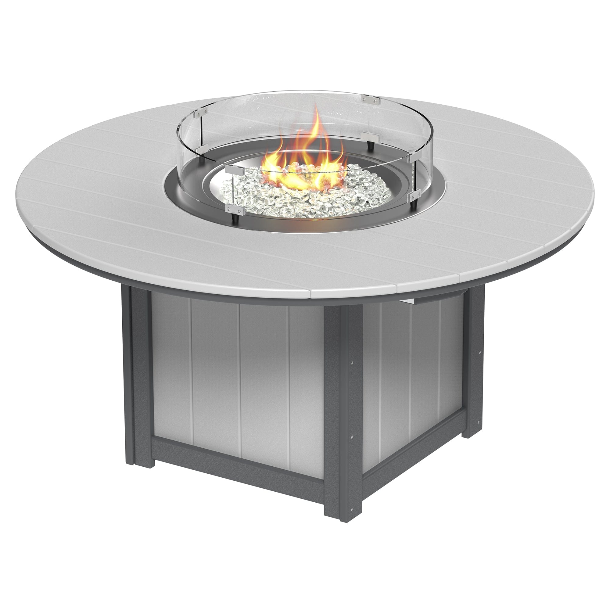 Luxcraft Lumin Poly Composite Round Dining Height Fire Pit Table