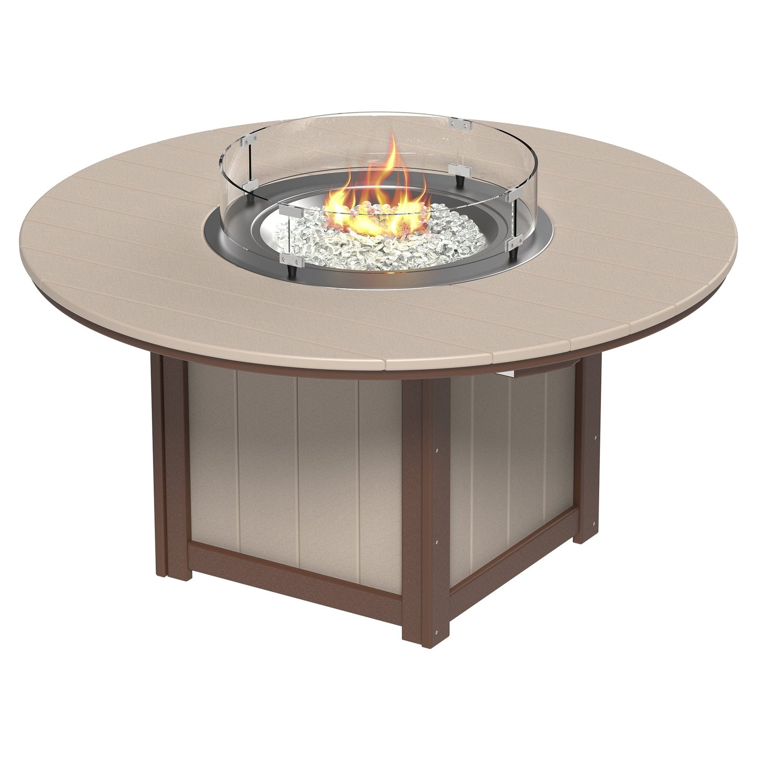 Luxcraft Lumin Poly Composite Round Dining Height Fire Pit Table