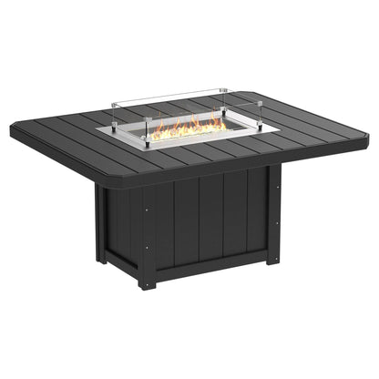 Luxcraft Lumin Poly Lumber Rectangular Dining Height Fire Pit Table