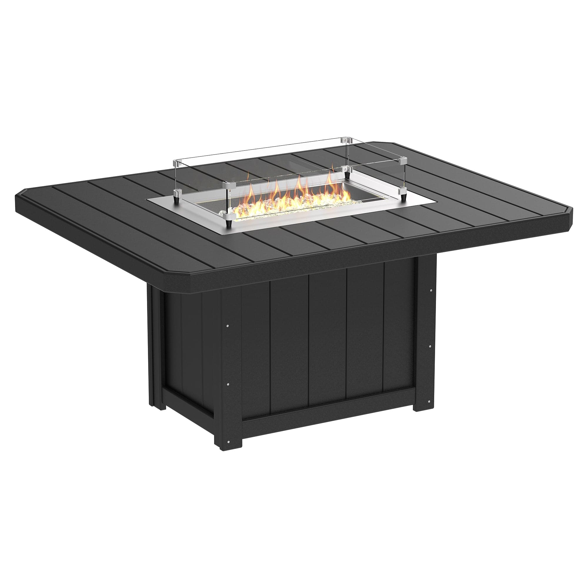 Luxcraft Lumin Poly Lumber 6-Person Dining Fire Table &amp; Chair Set