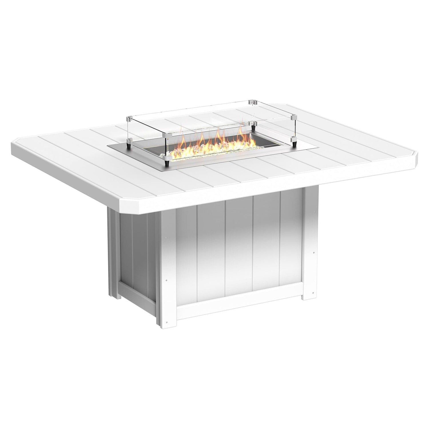 Luxcraft Lumin Poly Lumber 6-Person Dining Fire Table &amp; Chair Set
