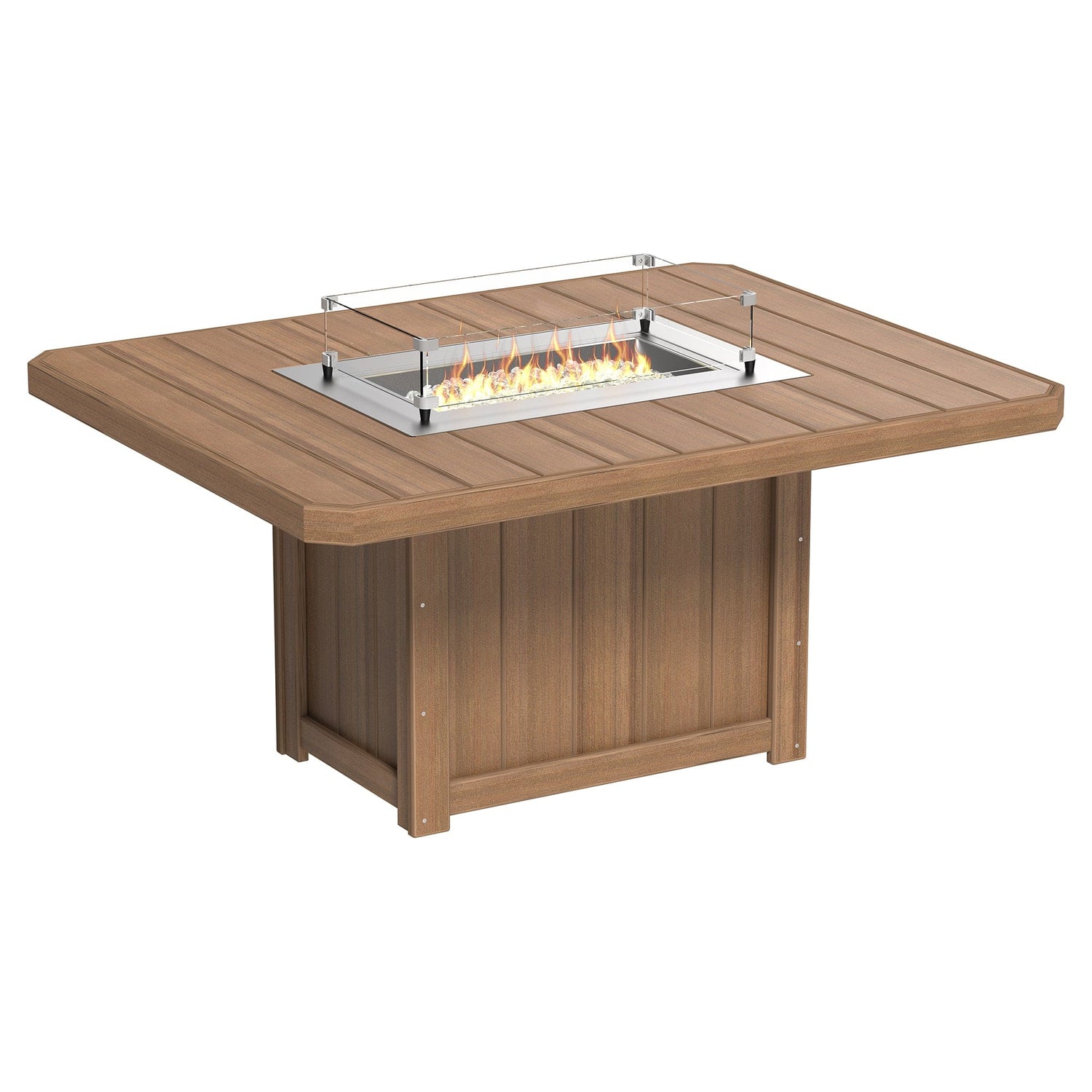 Luxcraft Lumin Poly Lumber Rectangular Dining Height Fire Pit Table