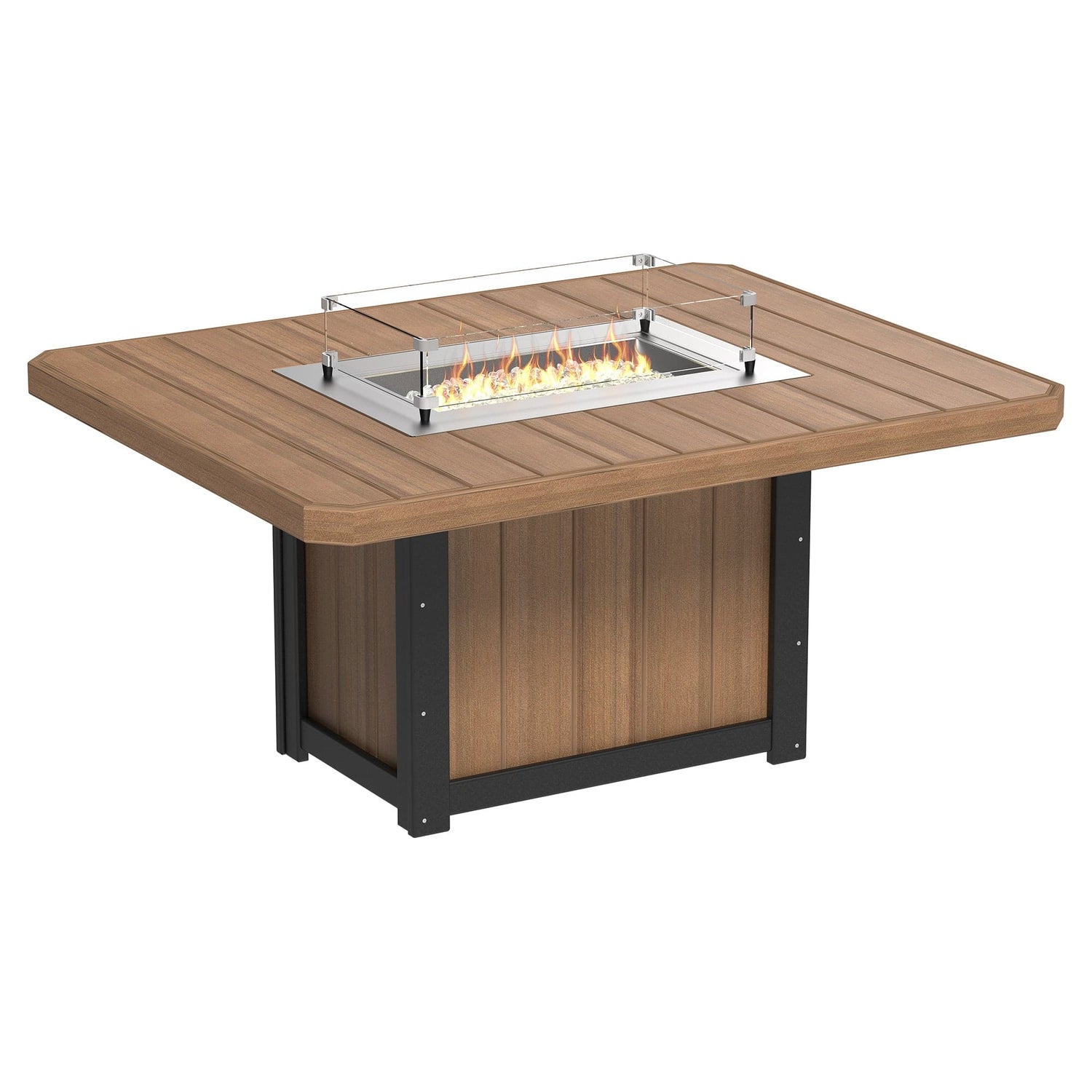 Luxcraft Lumin Poly Lumber 6-Person Dining Fire Table &amp; Chair Set