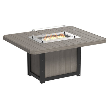 Luxcraft Lumin Poly Lumber Rectangular Dining Height Fire Pit Table