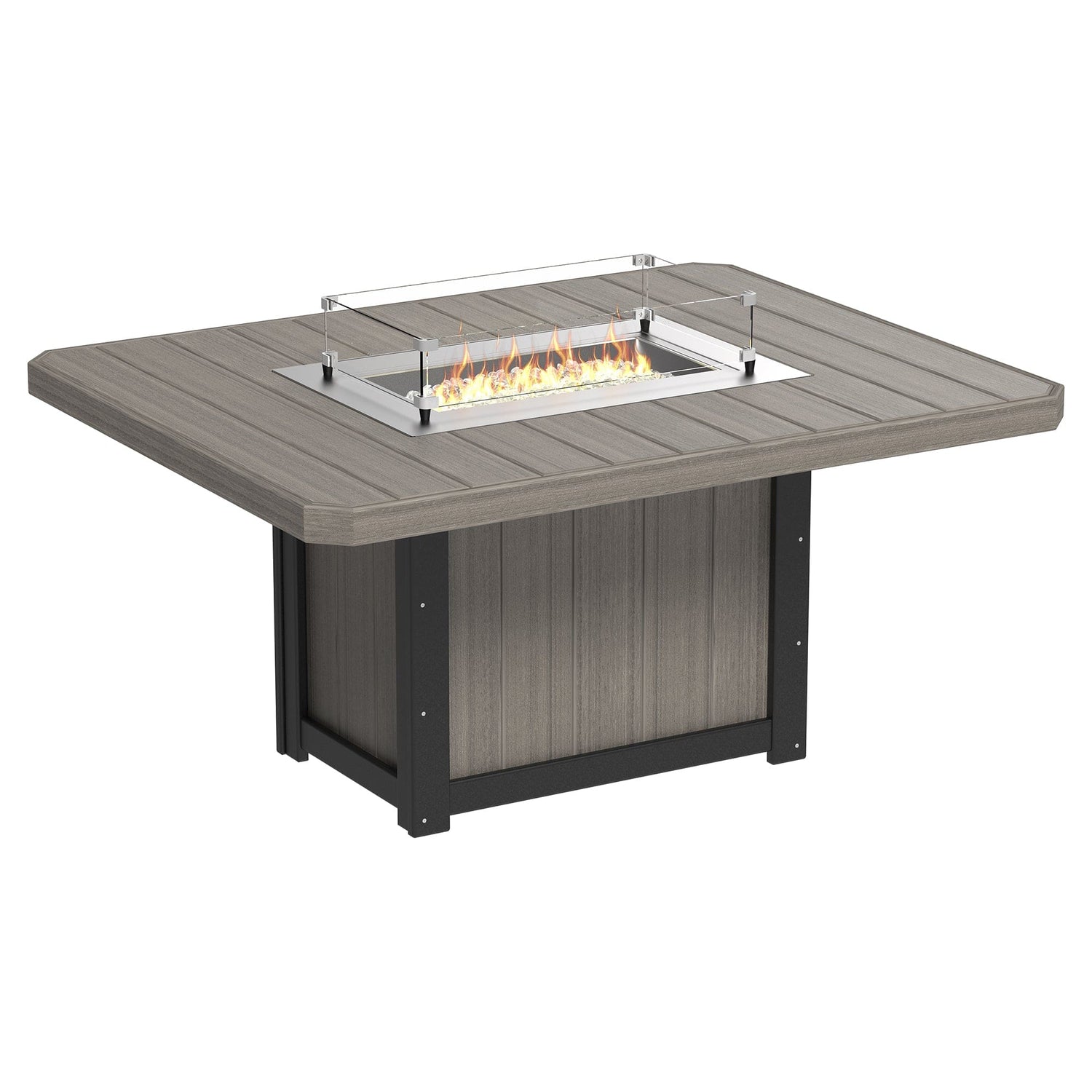 Luxcraft Lumin Poly Lumber 6-Person Dining Fire Table &amp; Chair Set