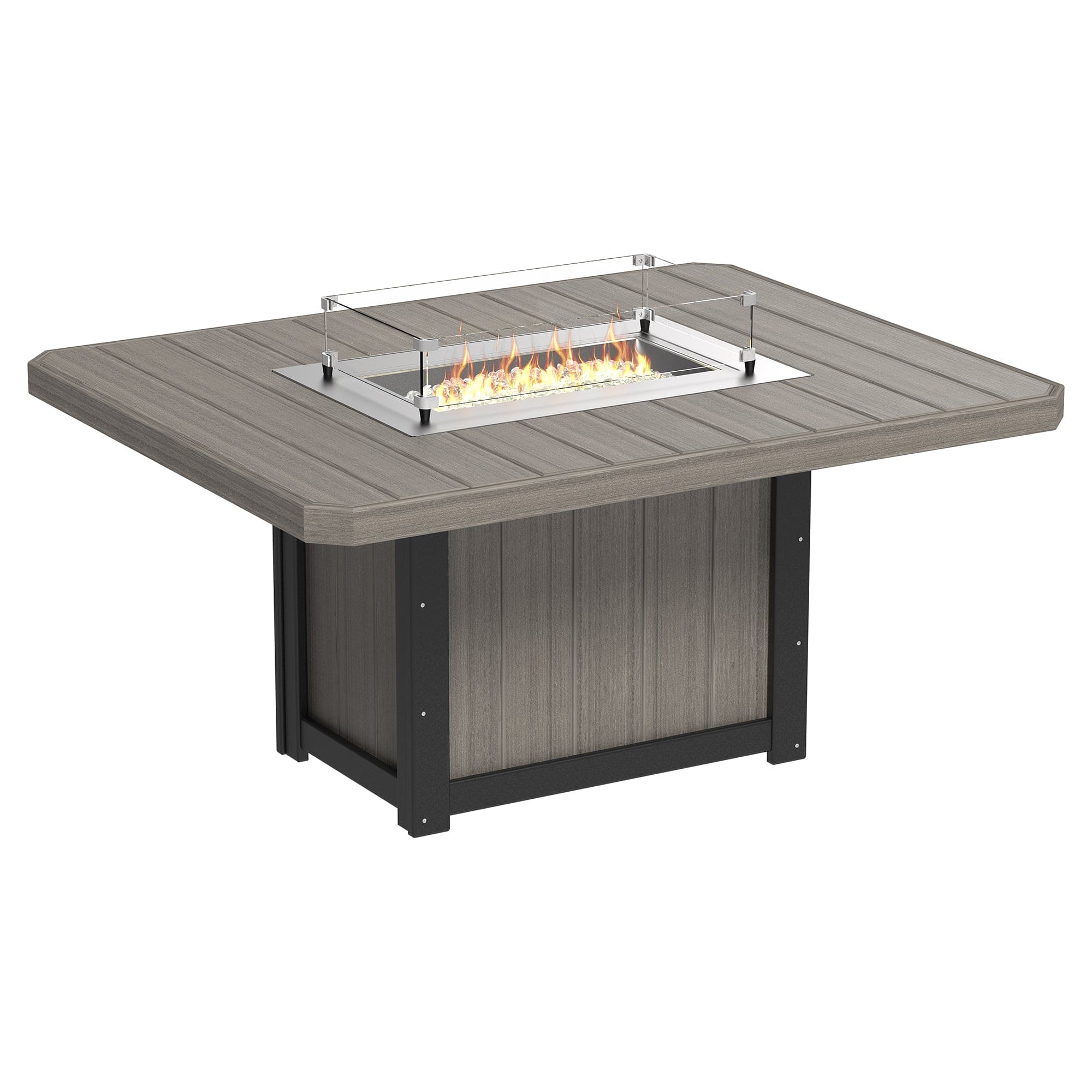Luxcraft Lumin Poly Lumber 6-Person Dining Fire Table &amp; Chair Set