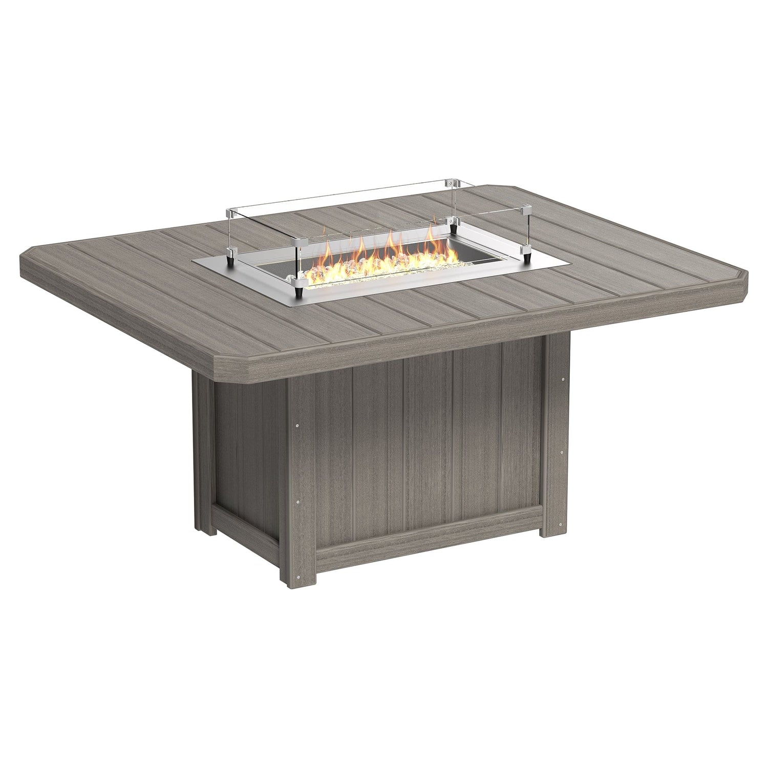 Luxcraft Lumin Poly Lumber 6-Person Dining Fire Table &amp; Chair Set